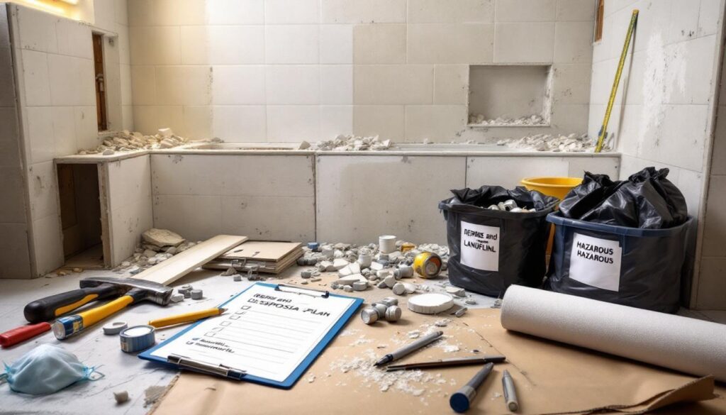 Small Bathroom Remodel Debris and Disposal Planning
