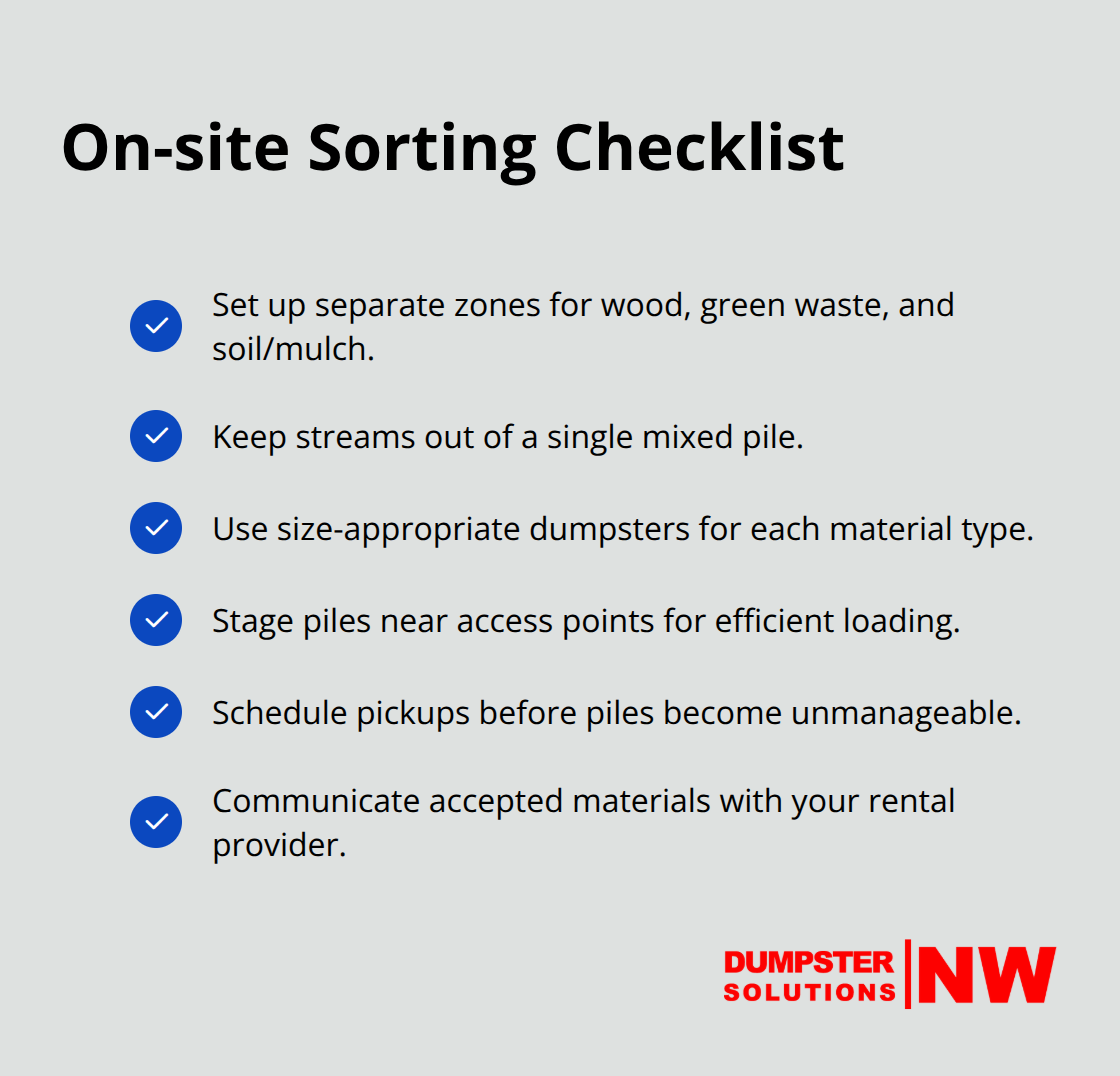 Checklist of steps to sort yard materials before disposal. - Landscaping waste solutions