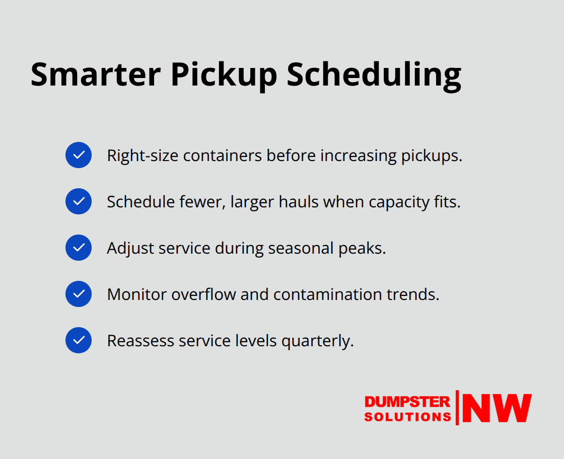 Best practices to align pickup frequency with actual waste generation