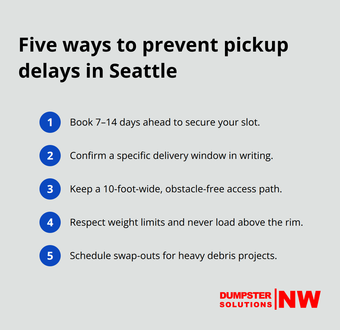 Actionable steps to avoid dumpster pickup issues in Seattle