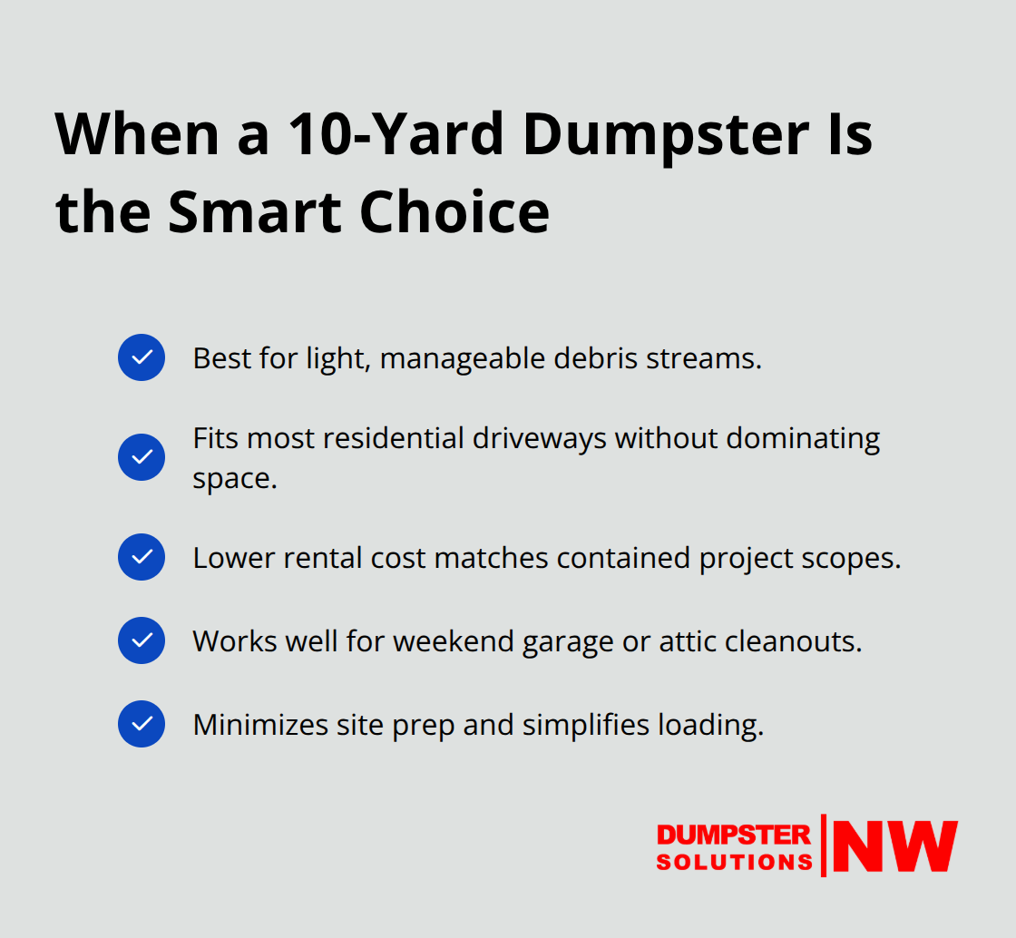 Checklist of scenarios and benefits that make a 10-yard dumpster ideal for small projects. - residential dumpster rental